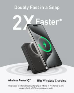 Anker MagGo 15W 10,000mAh MagSafe Portable Battery Pack with Smart Display and Foldable Stand