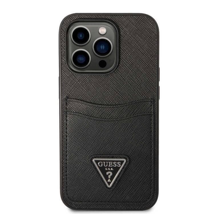 Guess Saffaino Case with Double Card Slot Black iPhone 15 Pro