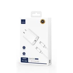 WiWU 20W Quick 2 in 1 Type-C PD Fast Charger With Type-C to C Cable