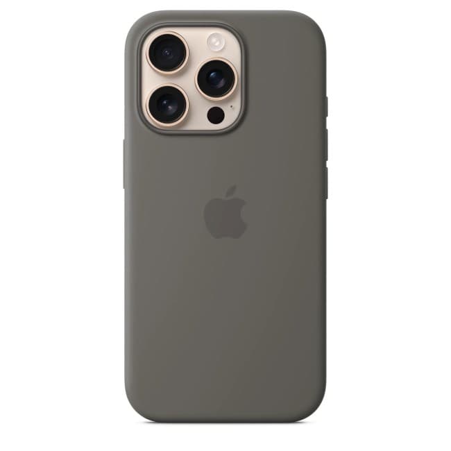 Apple Silicone Case with MagSafe for iPhone – Stone Gray