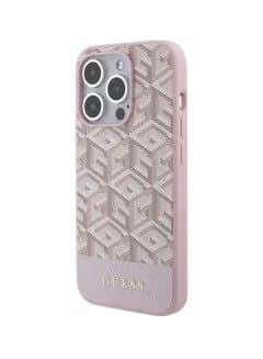 Magsafe Leather Case with Gcube Stripe Pattern for iPhone 15 Promax