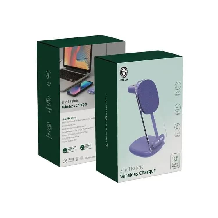 3 In 1 Magsafe Wireless Charger Green Lion