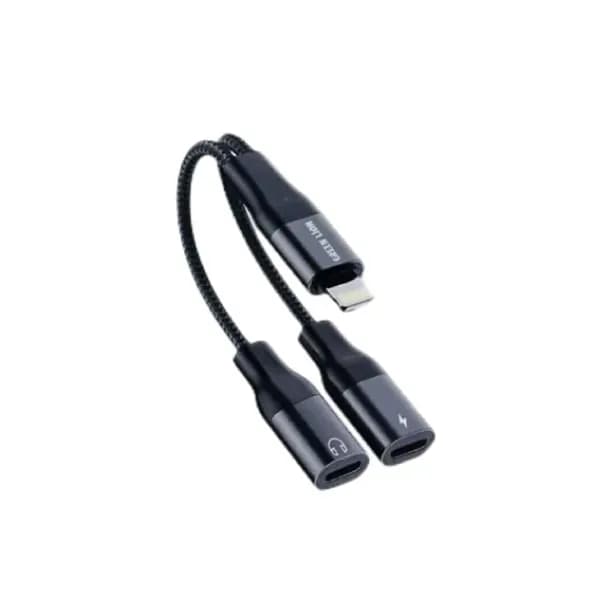 Green Lion 2 in 1 Audio & Charge Lightning Adapter Male Lightning to Female Lightning