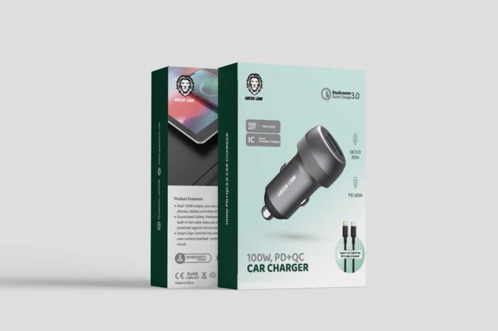 GN100WPDQLGGY PD QC Car Charger With Type C To Lightning Cable 1m PD + QC Car Charger With Type-C To Lightning Cable (1m)